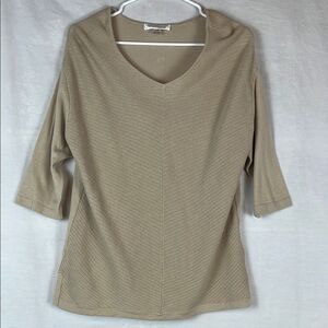 Beige Renuar Cotton Knit Blouse